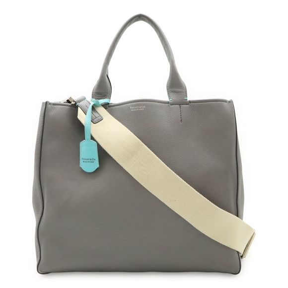 Tiffany&co Tiffany & Co Handbag 2-way Shoulder Bag Diagonal Tote Bag Grained - Picture 1 of 9